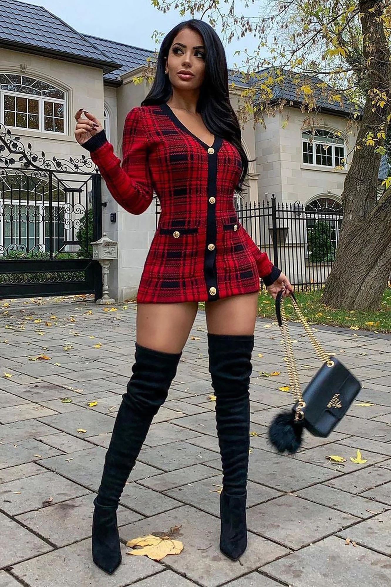 Fashion Nova Power Hour Plaid Mini Dress - Red/Black 5 Fashion Nova Power Hour Plaid Mini Dress - Red/Black - Image 3