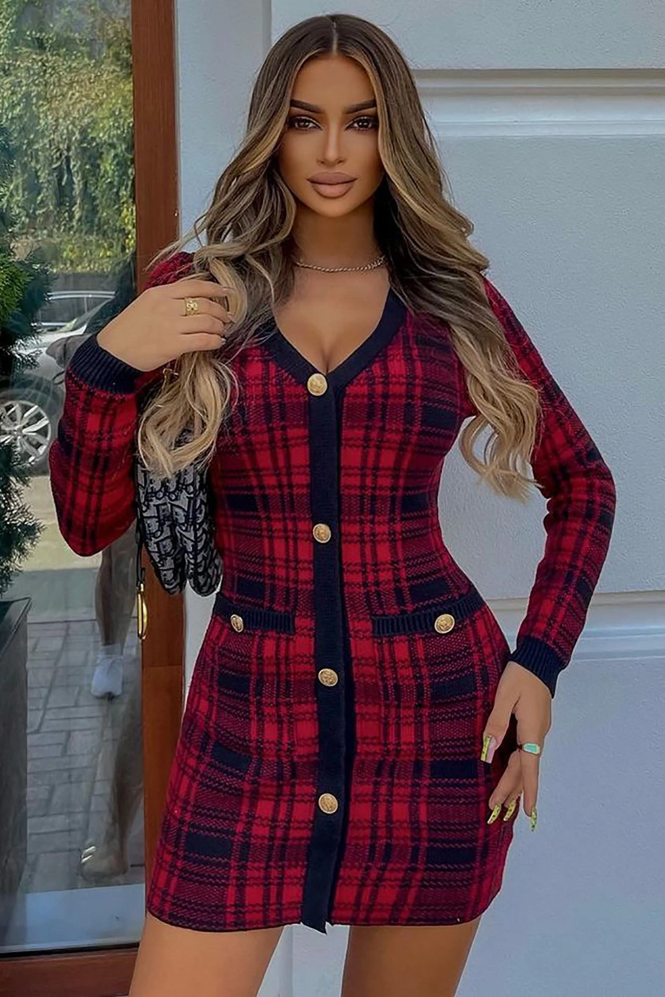 Fashion Nova Power Hour Plaid Mini Dress - Red/Black 4 Fashion Nova Power Hour Plaid Mini Dress - Red/Black - Image 2