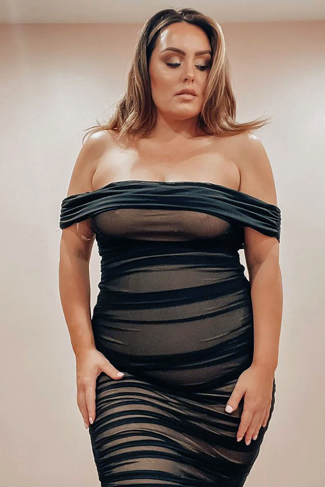 Fashion Nova Ready And Ruched Mesh Midi Dress - Black 11 Fashion Nova Ready And Ruched Mesh Midi Dress - Black - Image 9