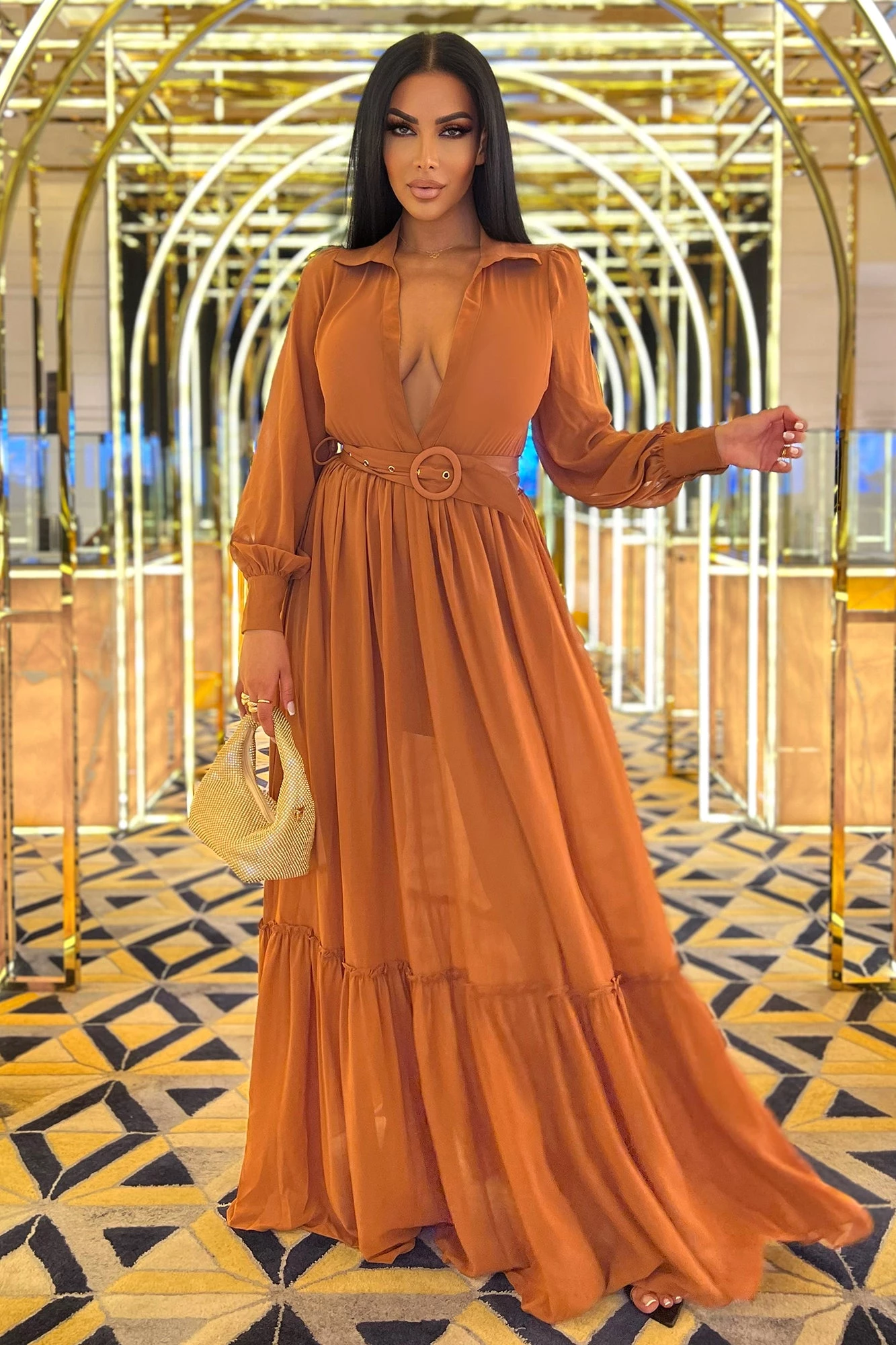 Fashion Nova Rich In Love Maxi Dress - Rust 4 Fashion Nova Rich In Love Maxi Dress - Rust - Image 2