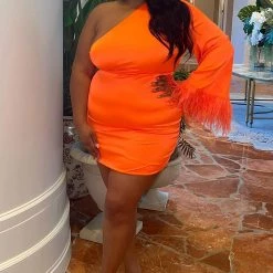 Fashion Nova Satin Affair Mini Dress - Neon Coral -fashion nova dresses Shop SatinAffairMiniDress NeonCoral MER PLUS