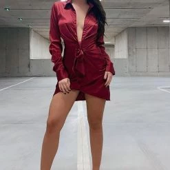 Fashion Nova Scandalous Babe Mini Dress - Wine