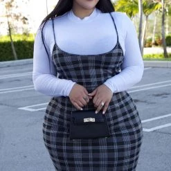 Fashion Nova School Girl At Heart Mini Dress Set - Black/White -fashion nova dresses Shop SchoolGirlAtHeartMiniDressSet BlackWhite MER PLUS