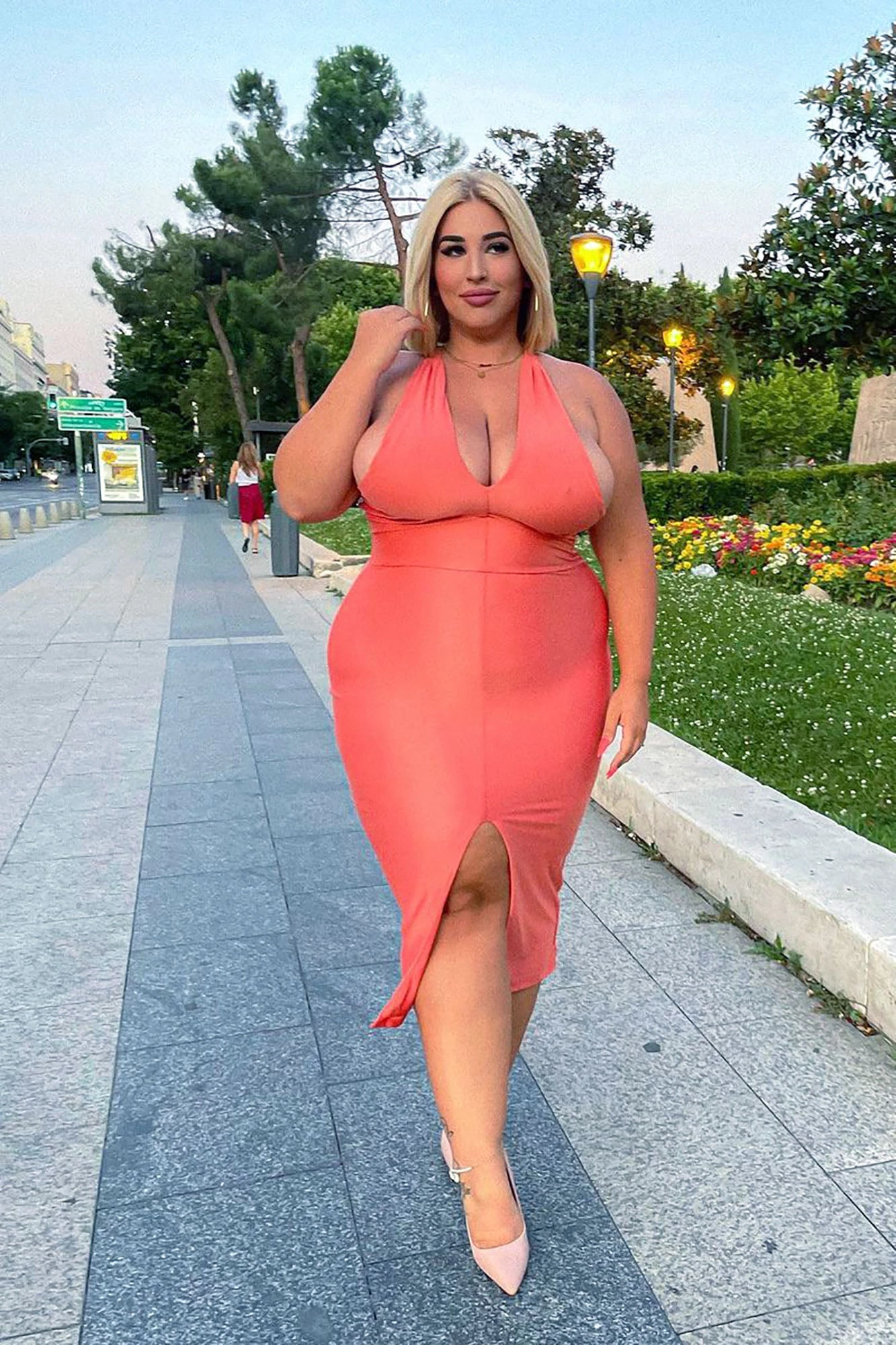 Fashion Nova Selene Midi Dress - Coral 7 Fashion Nova Selene Midi Dress - Coral - Image 5