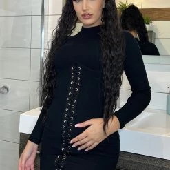 Fashion Nova Setting The Tone Mini Dress - Black