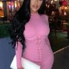 Fashion Nova Setting The Tone Mini Dress - Pink -fashion nova dresses Shop SettingTheToneMiniDress Pink MER