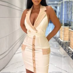 Fashion Nova Sevyn Blazer Dress - White/combo