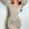 Fashion Nova Shannel Slinky Mini Dress - Sand -fashion nova dresses Shop ShannelSlinkyMiniDress Sand MER