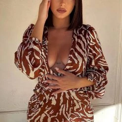 Fashion Nova She's An Animal Mini Dress - Brown/combo -fashion nova dresses Shop She sAnAnimalMiniDress Browncombo MER 2