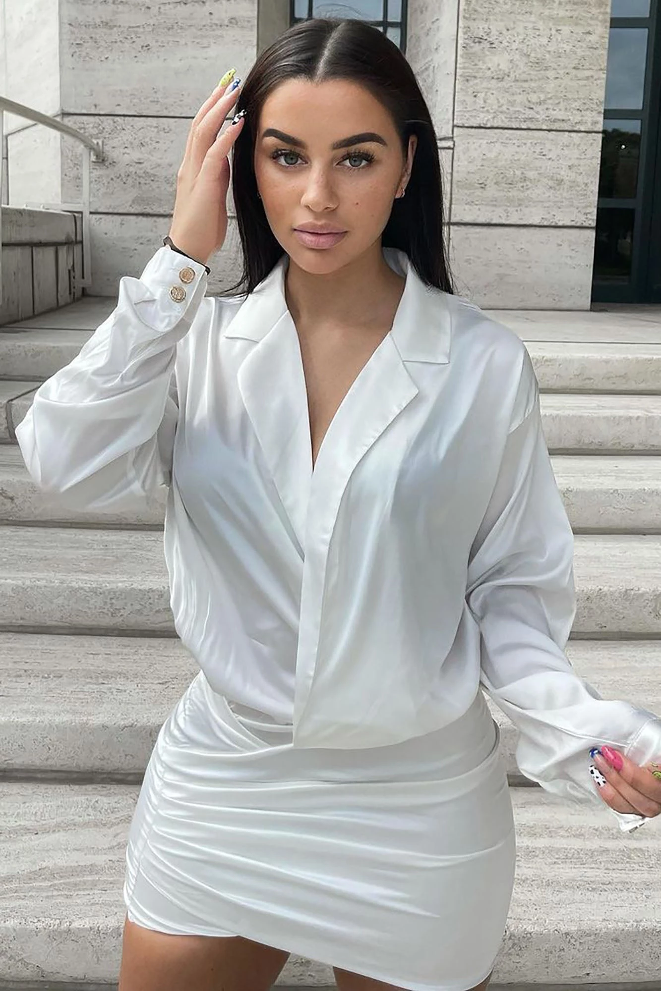 Fashion Nova Slip Into Sexy Satin Mini Dress - White 3 Fashion Nova Slip Into Sexy Satin Mini Dress - White