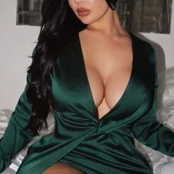 Fashion Nova Sugar Free Dress - Hunter Green -fashion nova dresses Shop SugarFreeDress HunterGreen