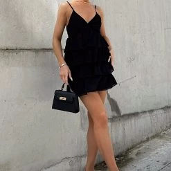 Fashion Nova Sweet Daydream Mini Dress - Black