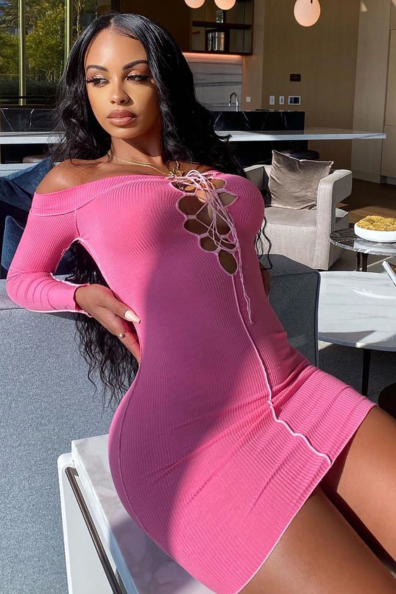 Fashion Nova Sweet Girl Lace Up Mini Dress - Hot Pink 3 Fashion Nova Sweet Girl Lace Up Mini Dress - Hot Pink