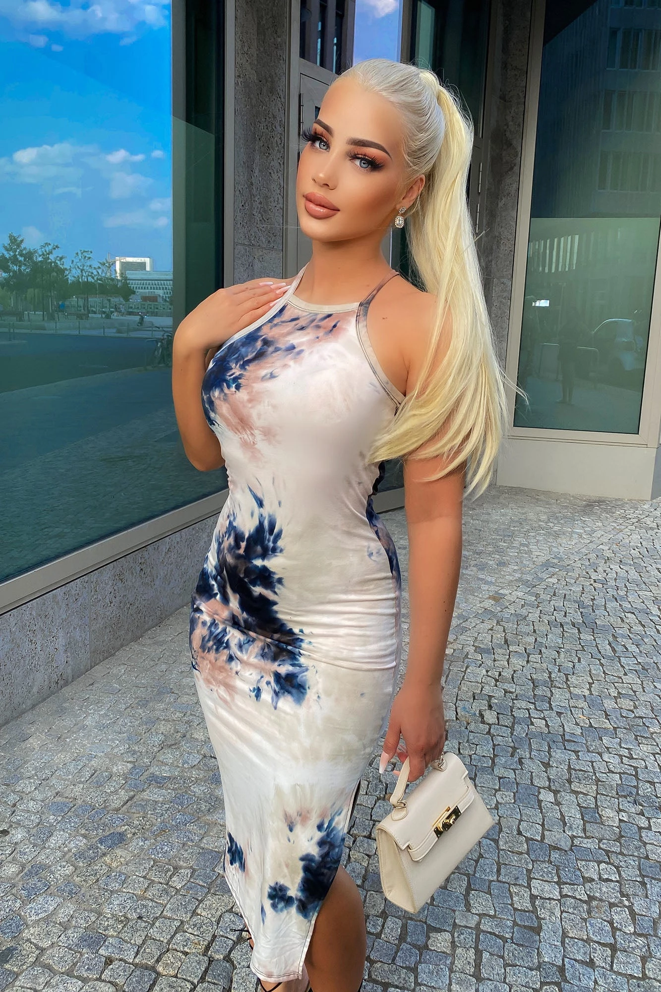 Fashion Nova Sweet Talk Tie Dye Midi Dress - Black/combo 4 Fashion Nova Sweet Talk Tie Dye Midi Dress - Black/combo - Image 2