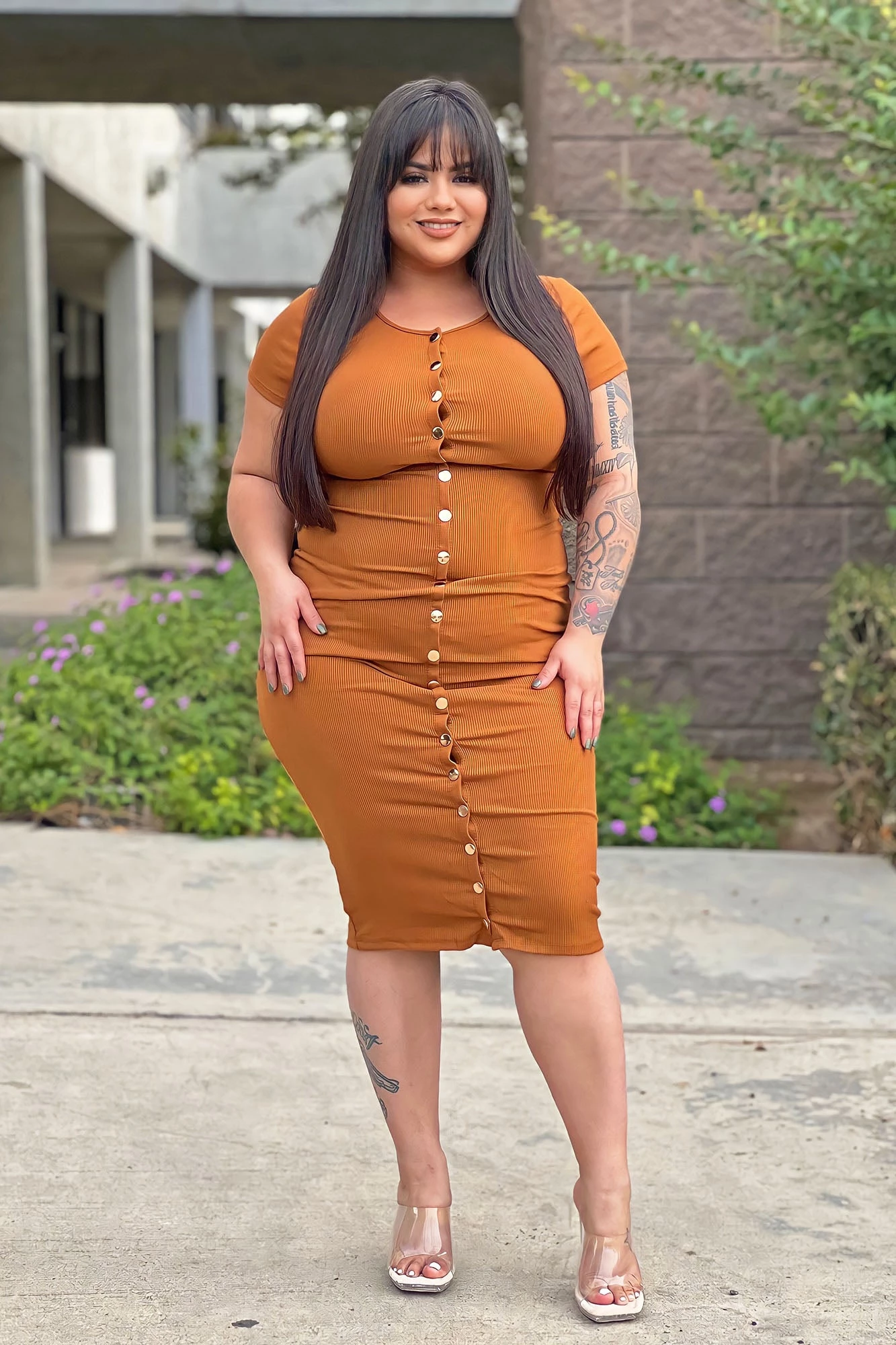 Fashion Nova Take Me There Ribbed Midi Dress - Rust 9 Fashion Nova Take Me There Ribbed Midi Dress - Rust - Image 7