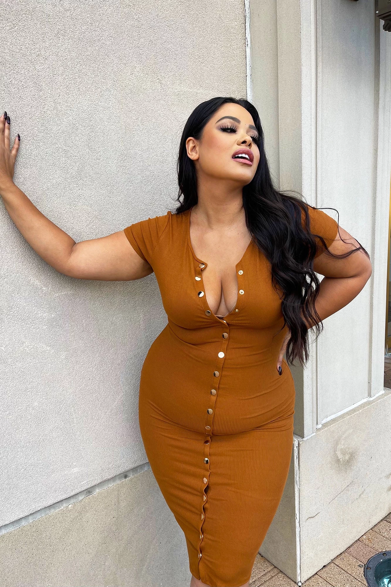 Fashion Nova Take Me There Ribbed Midi Dress - Rust 8 Fashion Nova Take Me There Ribbed Midi Dress - Rust - Image 6