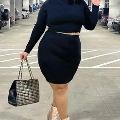 Fashion Nova Taryn Sweater Midi Dress - Black 14 Fashion Nova Taryn Sweater Midi Dress - Black -fashion nova dresses Shop TarynSweaterMidiDress Black MER PLUS