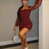 Fashion Nova Top Candidate Mini Dress - Wine -fashion nova dresses Shop TopCandidateMiniDress Wine MER 1