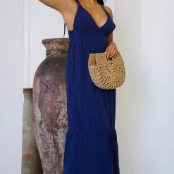 Fashion Nova Tulum Coastline Maxi Dress - Navy