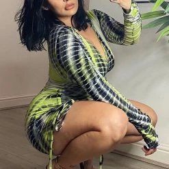 Fashion Nova Watch Me Ruche Tie Dye Mini Dress - Green -fashion nova dresses Shop WatchMeRucheTieDyeMiniDress Green 2 MER PLUS