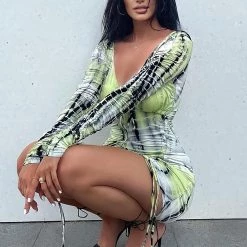 Fashion Nova Watch Me Ruche Tie Dye Mini Dress - Green -fashion nova dresses Shop WatchMeRucheTieDyeMiniDress Green MER 8c5ac28c d8b2 447b a8f9 33e0011a4d04