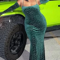 Fashion Nova Wild Glam Maxi Dress Set - Hunter -fashion nova dresses Shop WildGlamMaxiDressSet Hunter MER PLUS