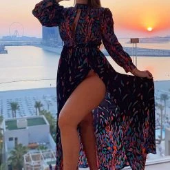 Fashion Nova Wings Of A Feather Maxi Dress - Navy -fashion nova dresses Shop WingsOfAFeatherMaxiDress Navy MER plus