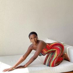 Fashion Nova Work Of Art Dress - Red/Multi -fashion nova dresses Shop WorkOfArtDress Red MER